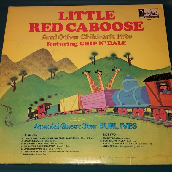 Disneyland Record Little Red Caboose - RARE Disney Vinyl 1974 - Picture 2 of 3